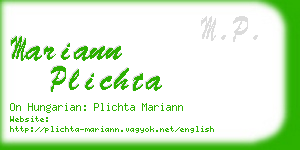 mariann plichta business card